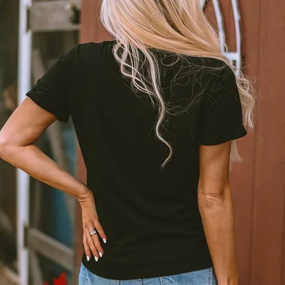 Black Halloween Sunflower Pumpkin Graphic Tee - Picture 14 of 15